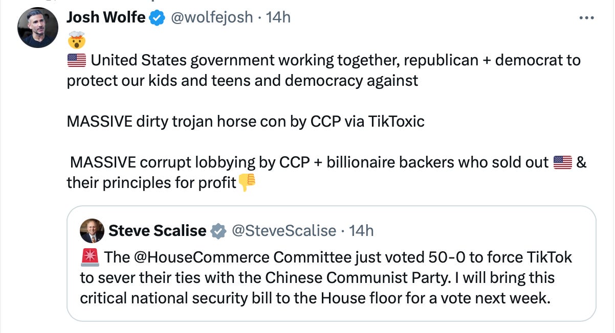 Screenshot of Josh Wolfe’s tweet. Screenshot of Josh Wolfe’s tweet.