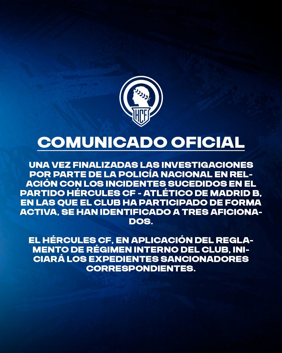 Comunicado del Hércules Comunicado del Hércules
