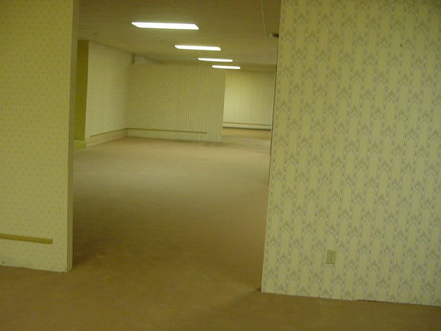 The original Backrooms, as anonymously posted to 4chan in 2019. The original Backrooms, as anonymously posted to 4chan in 2019.