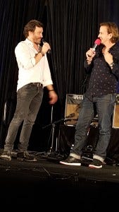 Richard and Rob onstage at a convention