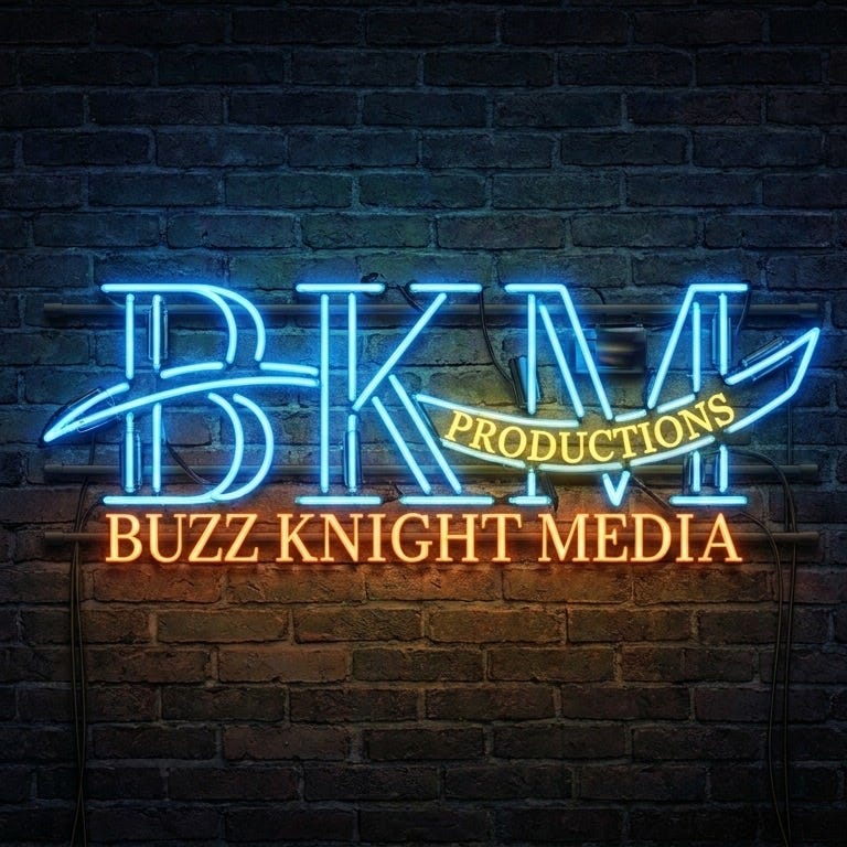 From Buzz Knight Media Productions Celebrating Storytelling. logo