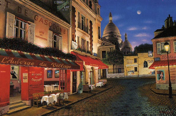 Liudmila Kondakova, Place du Tertre, Serigraph on Canvas, Limited Edition Liudmila Kondakova, Place du Tertre, Serigraph on Canvas, Limited Edition
