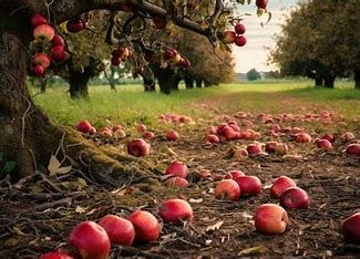 Image result for apples on the ground in the orchard