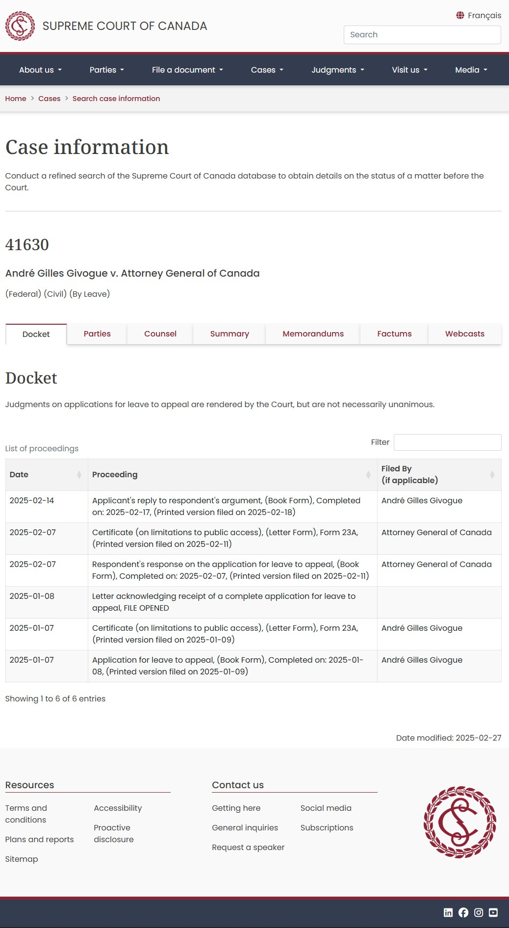 André Gilles Givogue v. Attorney General of Canada (Supreme Court of Canada Case Info)
