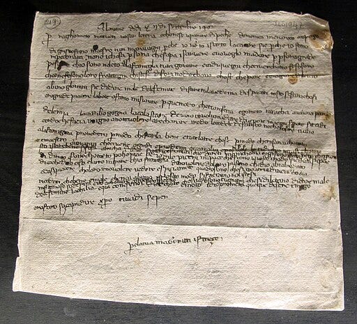 Handwritten letter by Margherita Datini