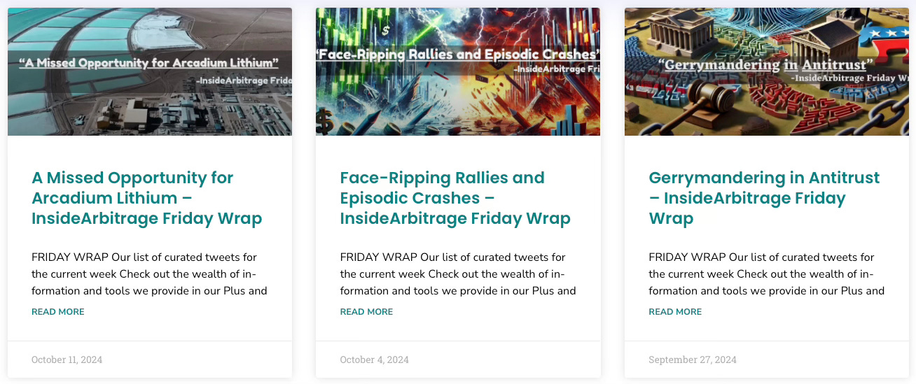 InsideArbitrage Friday Wrap