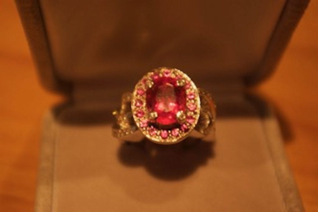 courtney pulitzer pink tourmaline ring