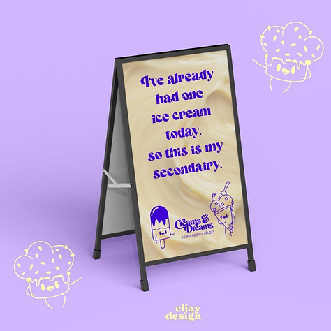 branding of ice cream shop "creams and dreams"