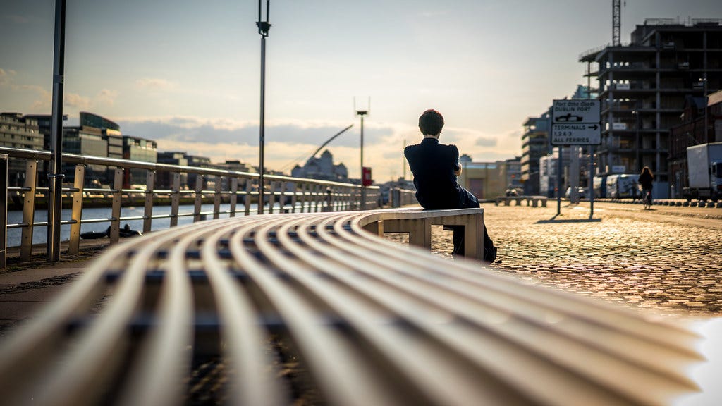 Lost in thoughts - Dublin, Ireland - Color street photography