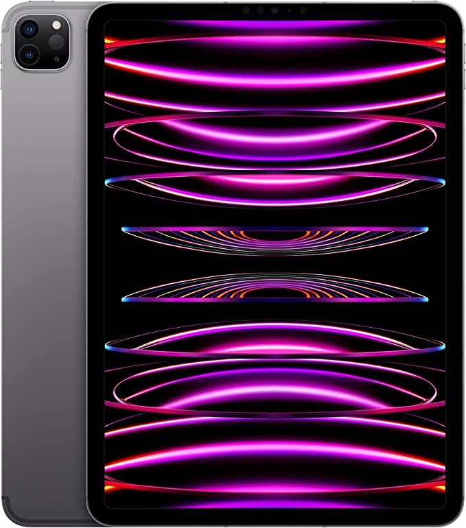 Apple iPad Pro 11-inch (4th Generation): with M2 chip, Liquid Retina Display, 128GB, Wi-Fi 6E + 5G Cellular, 12MP front/12MP and 10MP Back Cameras, Face ID, All-Day Battery Life – Space Gray