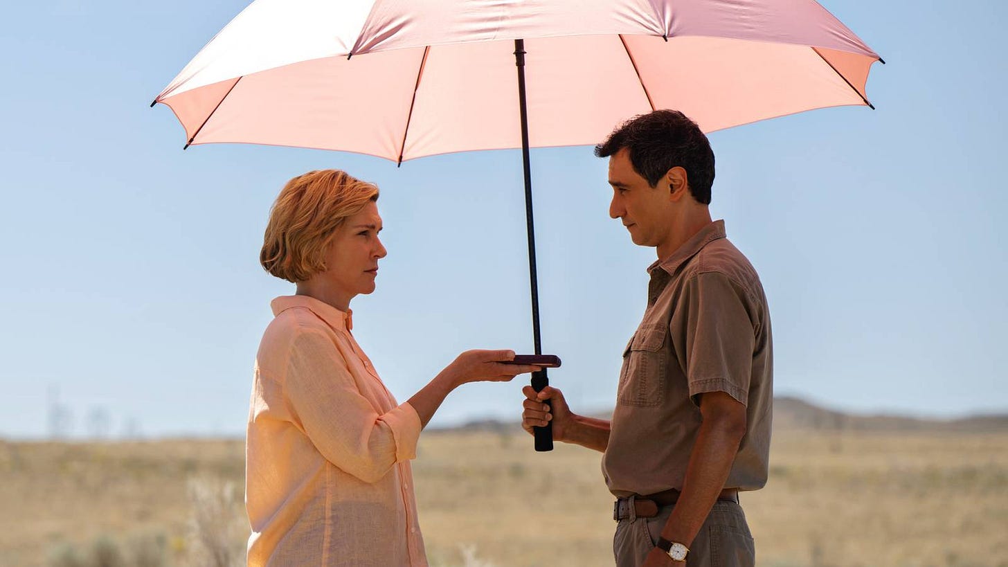 Carol talking to Manousos in Pluribus’ finale Carol talking to Manousos in Pluribus’ finale