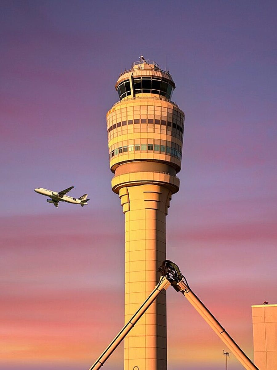 FAA control tower at Hartsfield-Jackson Atlanta International Airport in Georgia FAA control tower at Hartsfield-Jackson Atlanta International Airport in Georgia