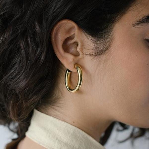 Laura Lombardi Mini Curve Earring - Brass | Garmentory