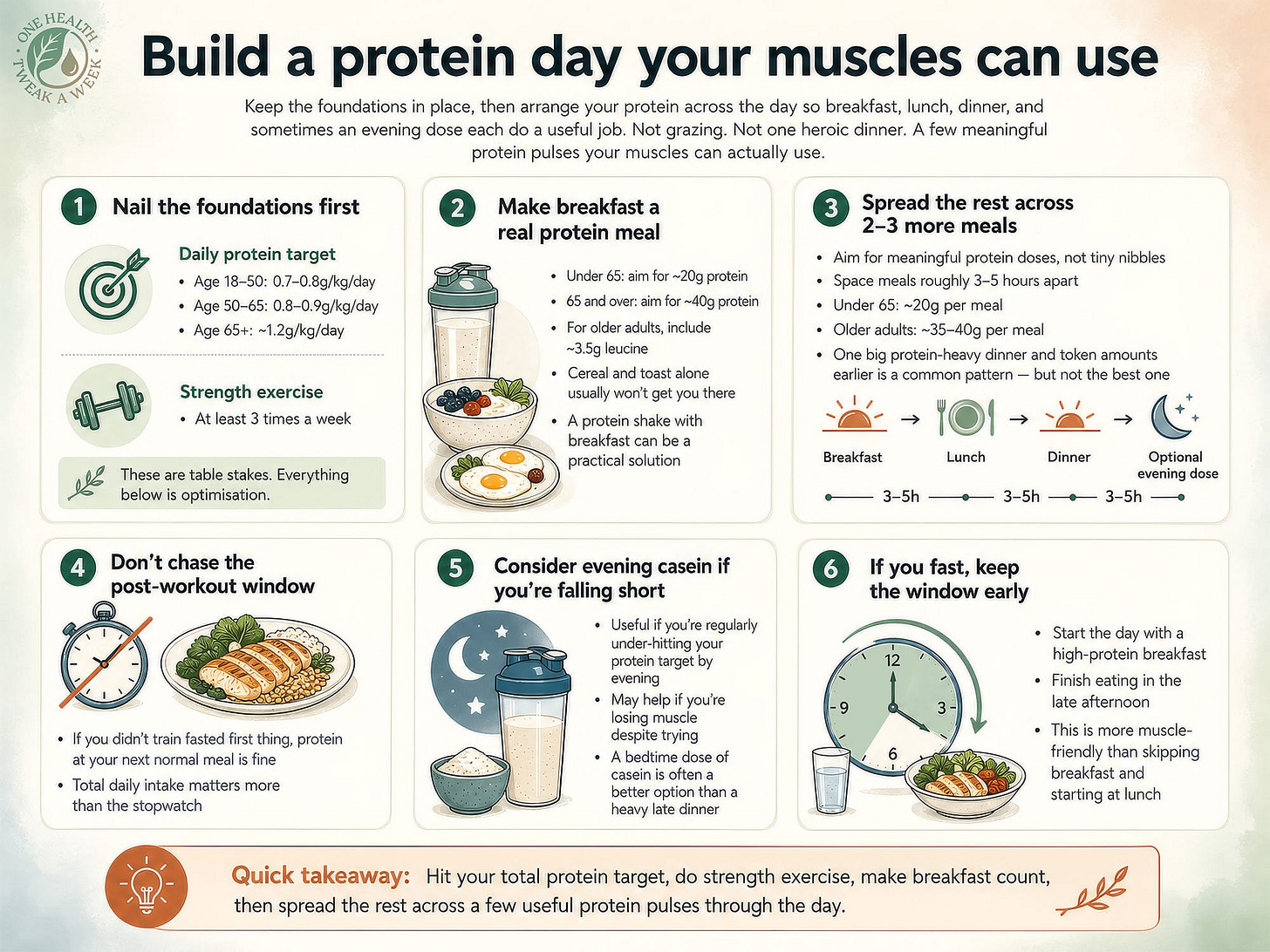 An infographic outlining how to time protein for muscle maintenance