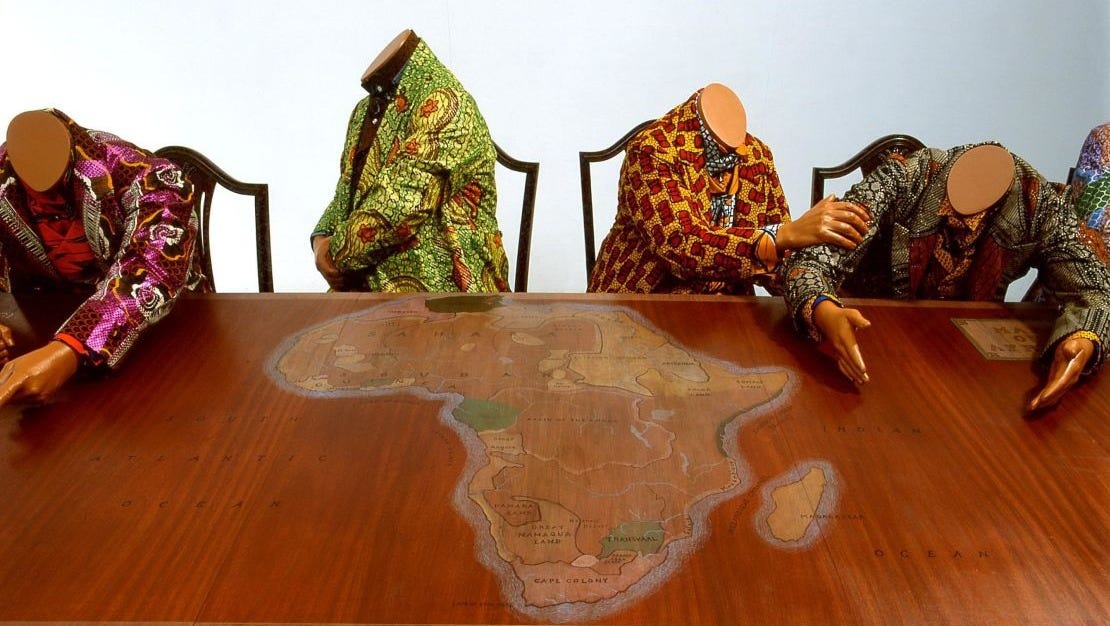 "Scramble for Africa" (2003) by 
Yinka Shonibare