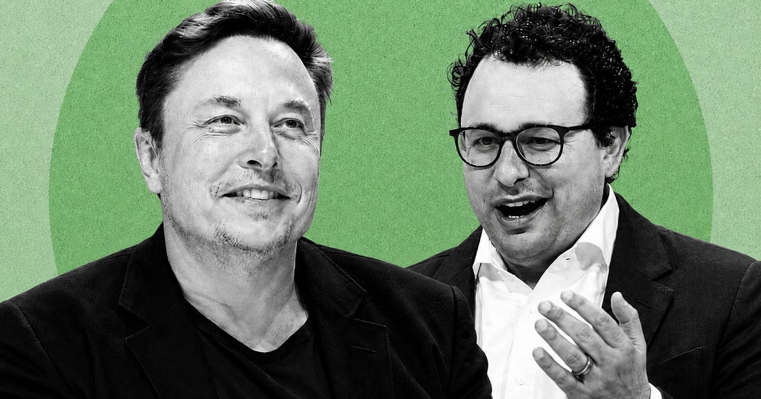 Elon Musk and Dario Amodei / The Signal Newsletter Graphic