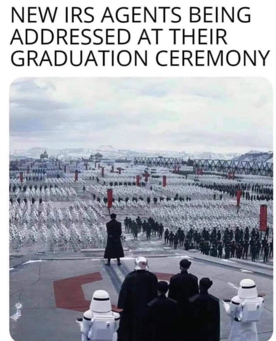 May be an image of 5 people and text that says 'NEW IRS AGENTS BEING ADDRESSED AT THEIR GRADUATION CEREMONY'