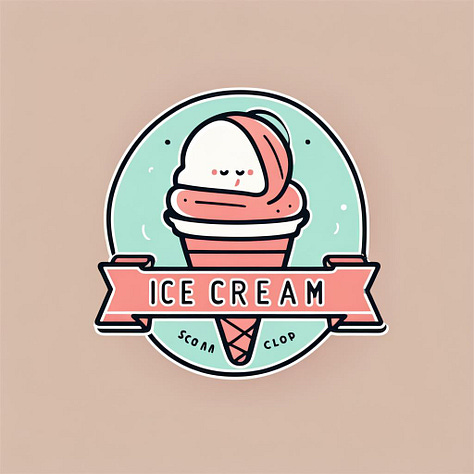 Tulips in a meadow, parrot on a branch, woman pencil sketch, abstract shapes, ice cream shop logo, banner that says "digital art" created by Stable Diffusion XL