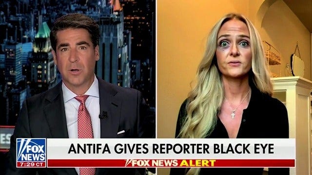 The Post Millennial's Katie Daviscourt claims that an "antifa-affiliated" protester gave her a black eye during a recent demonstration in Portland.