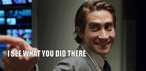 A man points and laughs and says I see what you did there A man points and laughs and says I see what you did there