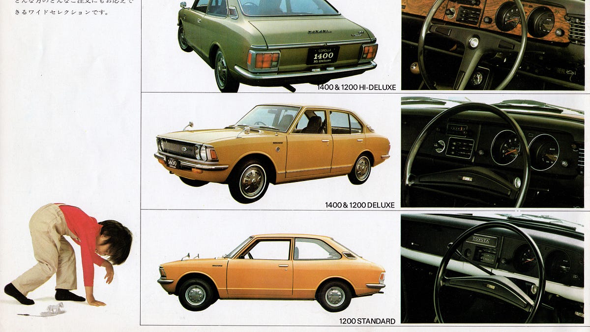 Brochure Scan: JDM 1972 Toyota Corolla 1200 and 1400 Sedans