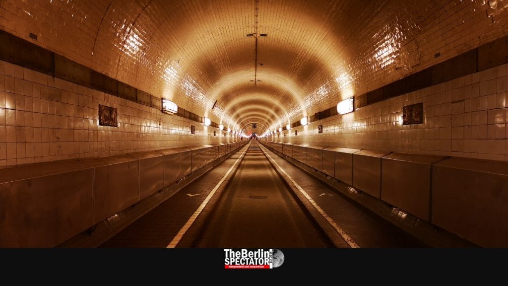 There is a light at the end of the old Elbe Tunnel.