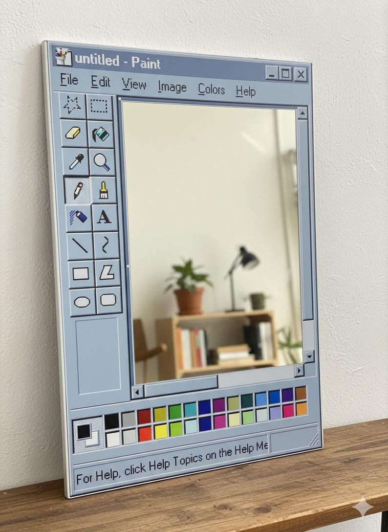 Paint Mirror -Retro Windows Paint Inspired Mirror-Popart Decor-Home Decor image 9