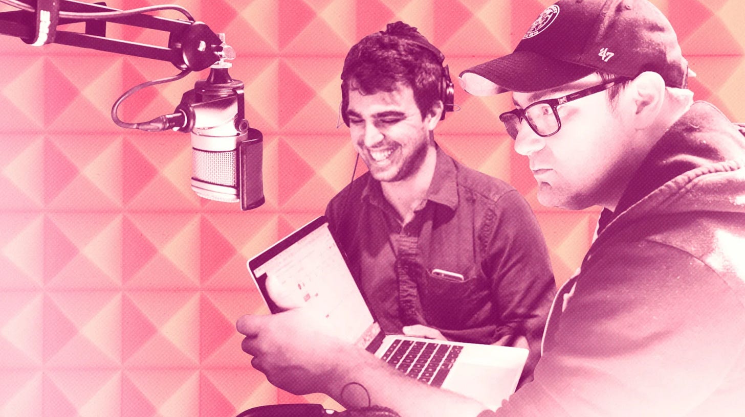 PJ Vogt and Alex Goldman of Reply All. Image courtesy of Spotify/Gimlet