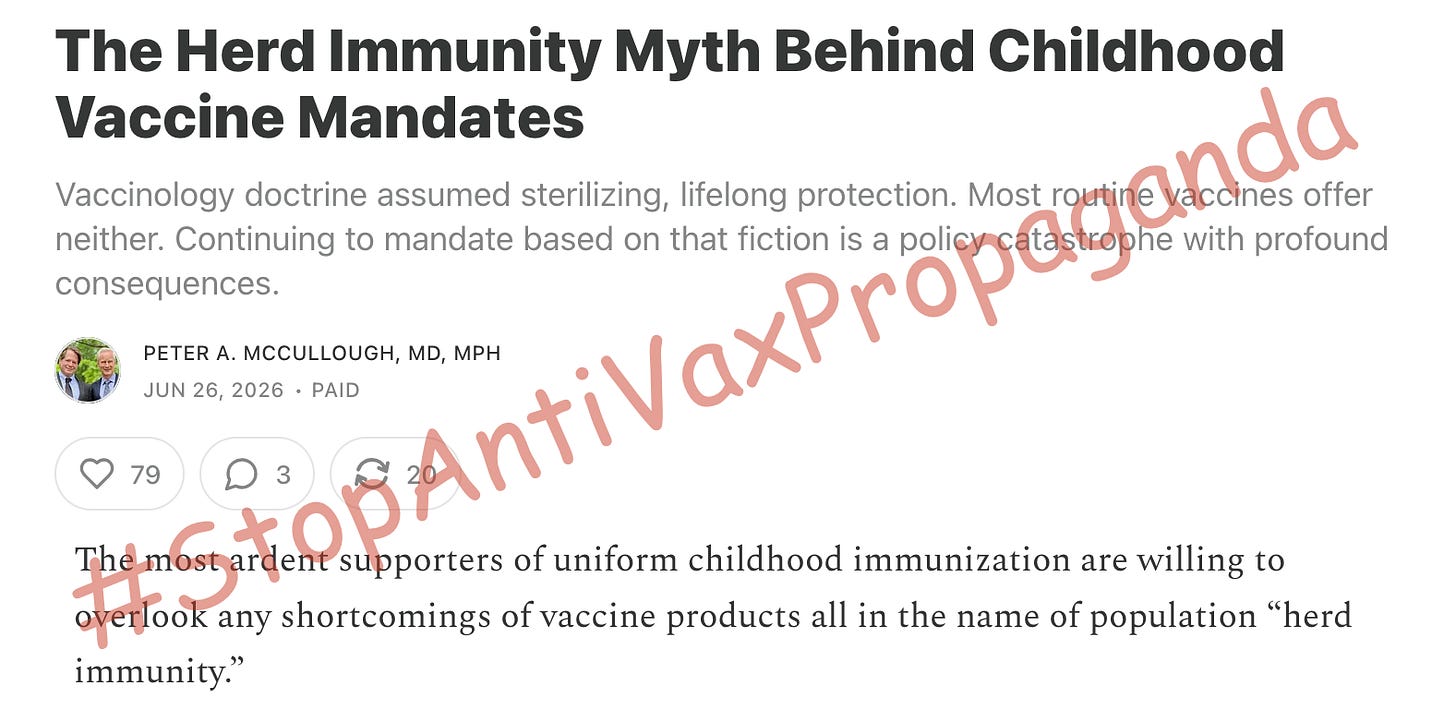 Peter McCullough is pushing misinformation about herd immunity.
