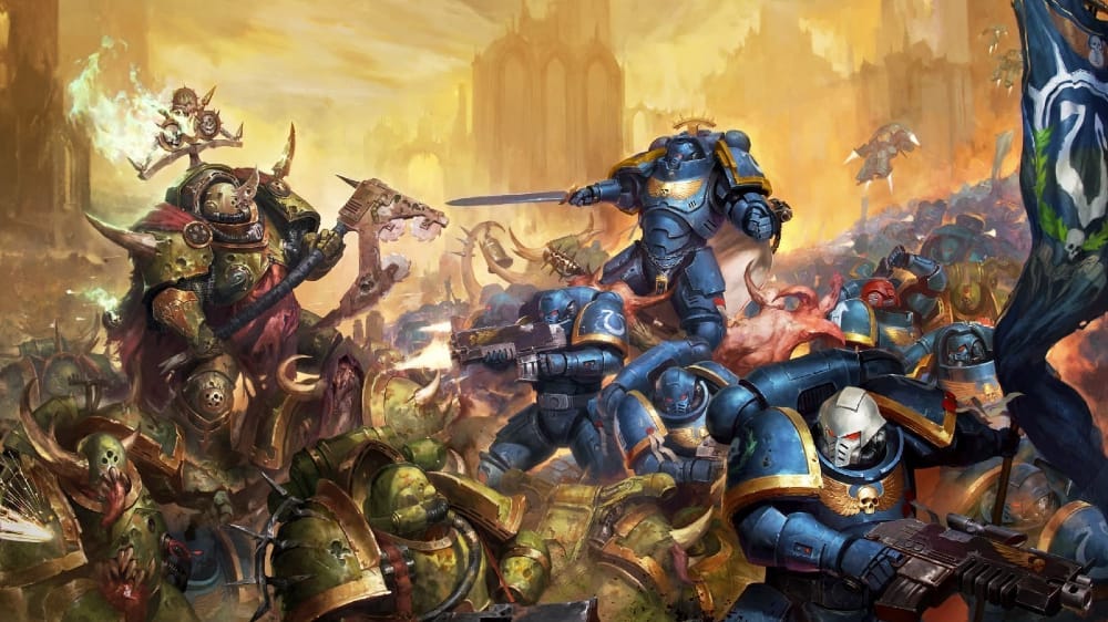The Space Marines of Warhammer 40,000 in combat