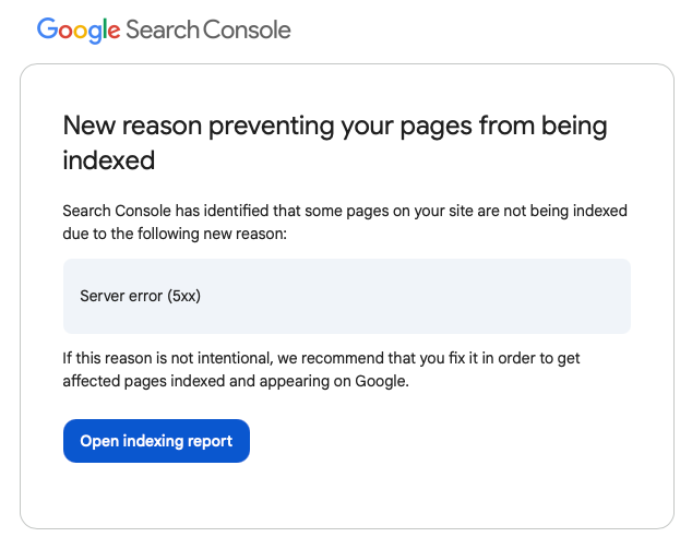 New reason preventing your pages from being indexed.