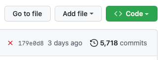 Information about a GitHub repository, showing it has had 5,718 commits. Information about a GitHub repository, showing it has had 5,718 commits.