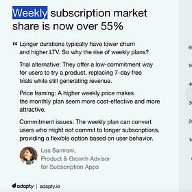 Weekly Subscriptions
