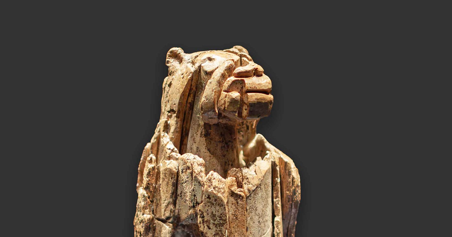 Cropped photo of the Lowenmensch from Hohlenstein-Stadel