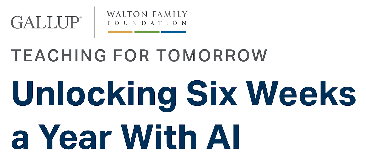 A headline from Gallup. Unlocking Six Weeks a Year With AI. A headline from Gallup. Unlocking Six Weeks a Year With AI.
