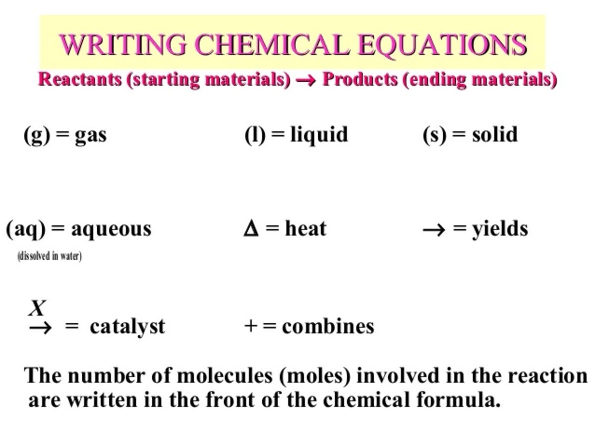 Chemical Reactions and Chemical Equations - Owlcation