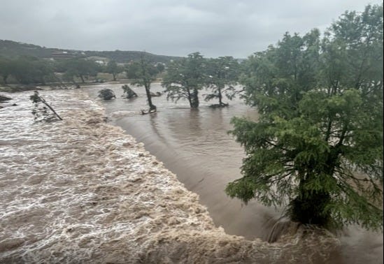The Guadalupe River in Kerr County. Texas reached historic flood levels during the Fourth of July weekend with deadly results. The Guadalupe River in Kerr County. Texas reached historic flood levels during the Fourth of July weekend with deadly results.