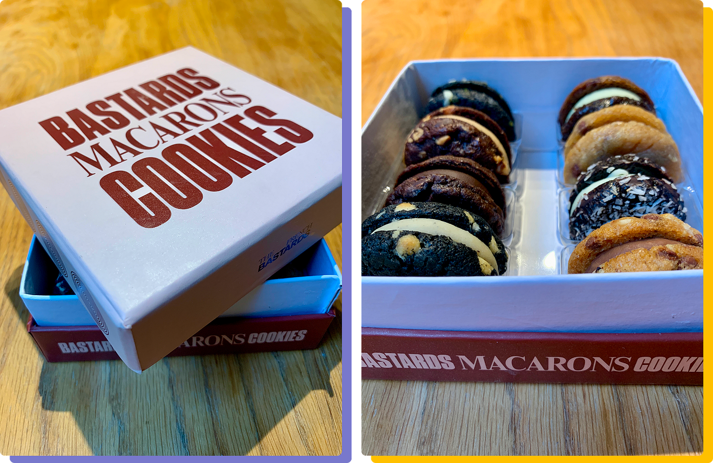 Photo of a box of macaron cookies from the French Bastards