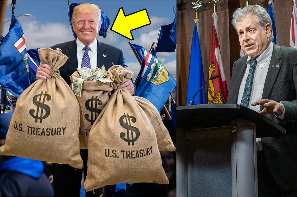 Trump holding bags of money-U.S Treasury