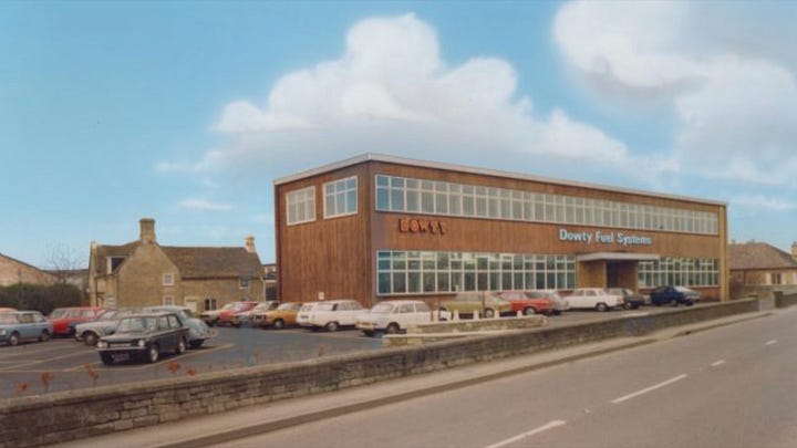 The first photo shows the housing development that was built on part of the Dowty site. Photo 2 is a picture of the Dowty offices that lie beside the main road in Atworth.