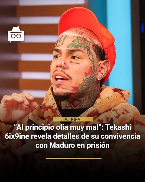 Puede ser una imagen de texto que dice "OO 입치어 VITRINA "AI principio olía muy mal": Tekashi 6ix9ine revela detalles de su convivencia con Maduro en prisión"