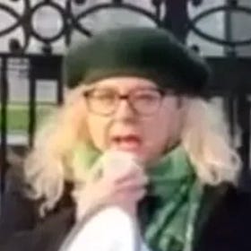 "The game is up. The info's out. It's time to stop"— Edel Gillick at Wake Up Eire's Dublin Information Drop 