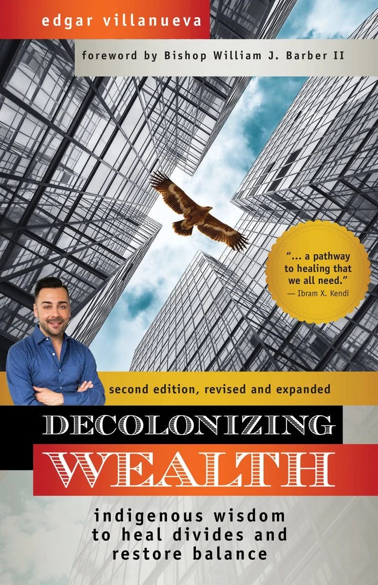 Cover of Decolonizing Wealth. The image is a hyperlink to the book's page at Bookshop.org.