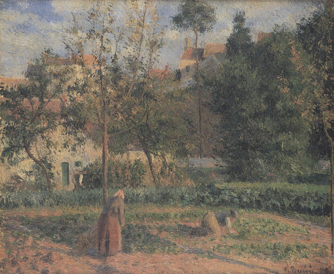 Camille Pissarro, Kitchen Gardens at the Hermitage, Pontoise, 1874 Camille Pissarro, Kitchen Gardens at the Hermitage, Pontoise, 1874