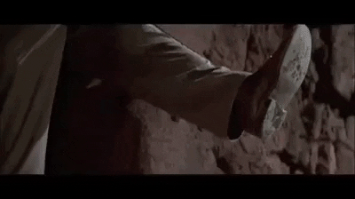 Indiana Jones does his "Leap of Faith" in The Last Crusade.
