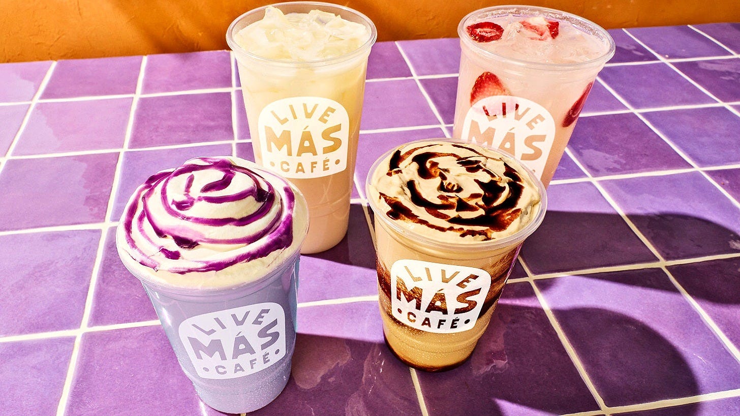 Taco Bell's Live Mas Cafe horchata drinks. Image: Taco Bell