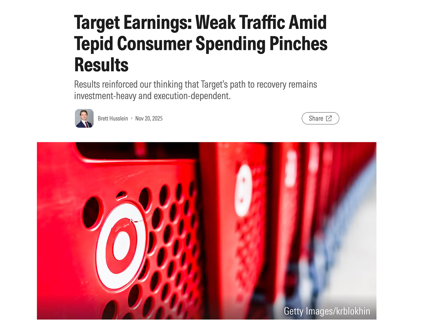 Target earnings weak