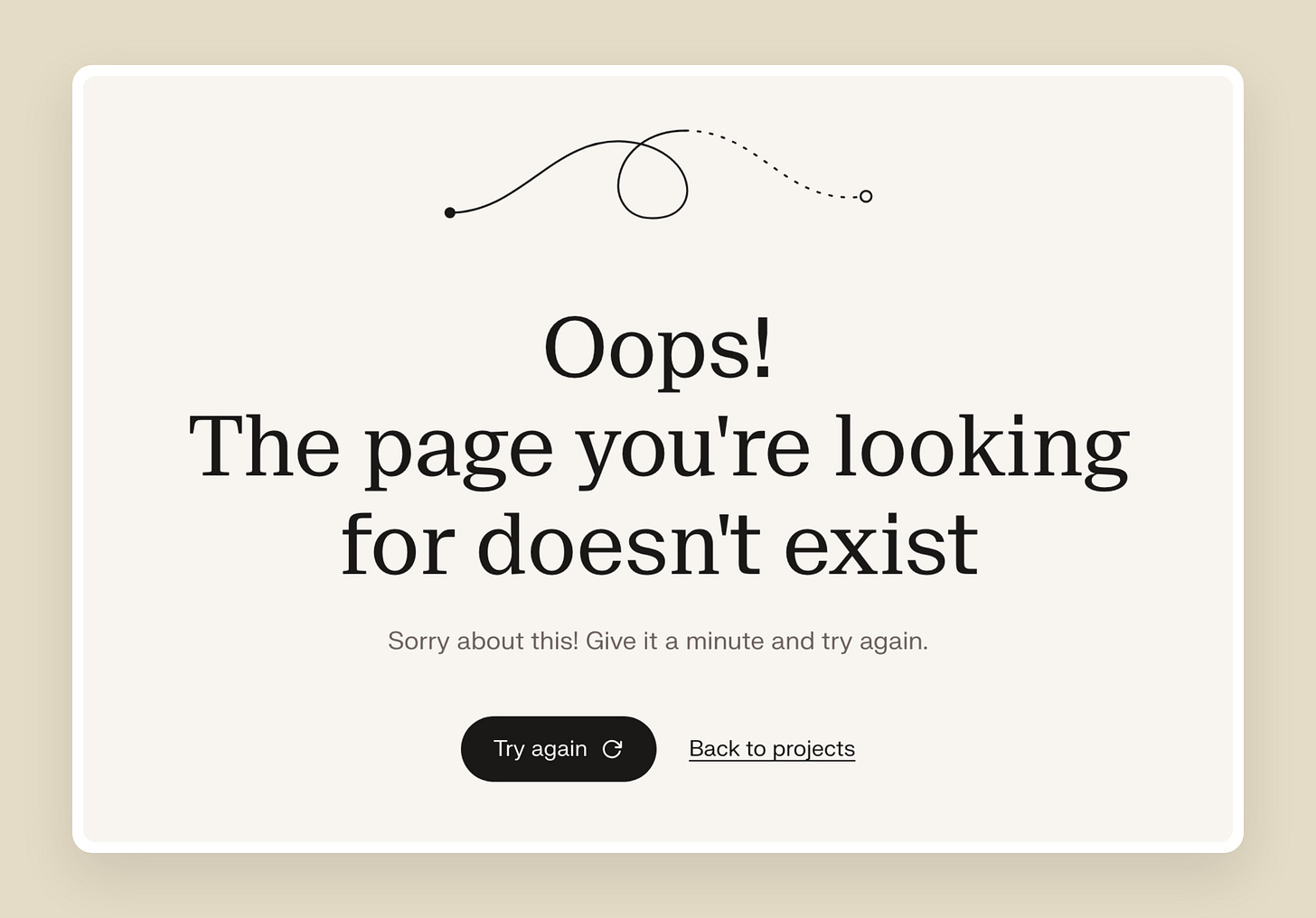 The page you see when a link leads nowhere The page you see when a link leads nowhere