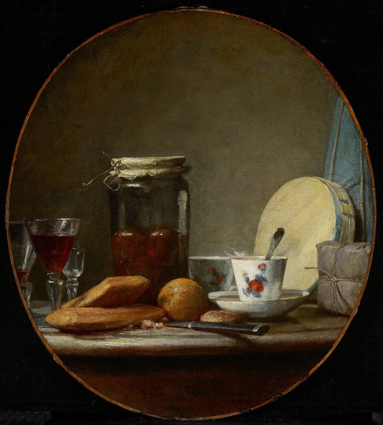 Chardin Jar of Apricots still life