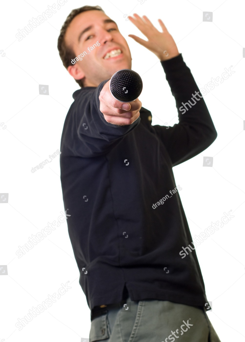 Man Holding Microphone Out Audience Sing Stock Photo 17262103 | Shutterstock